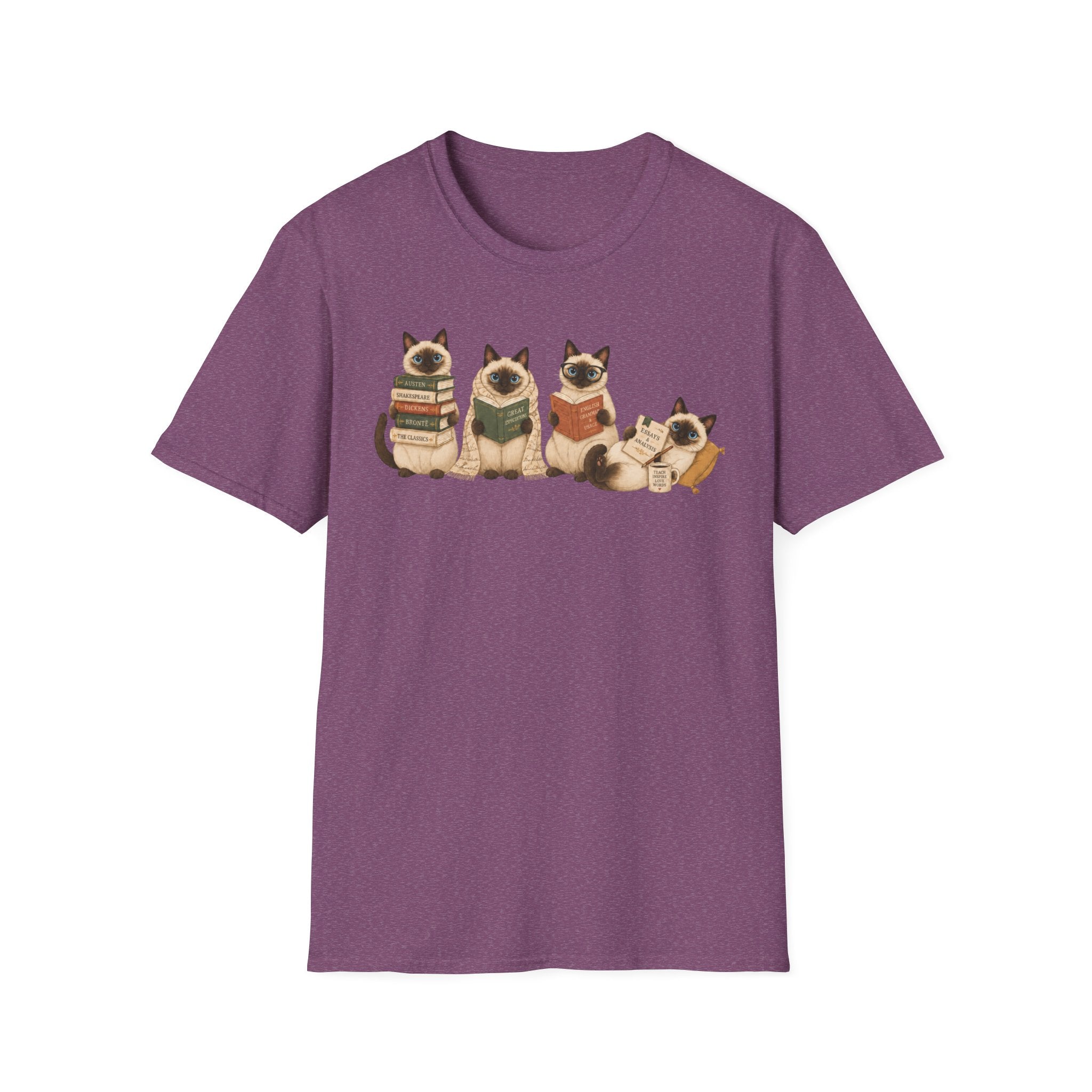Siamese Cats Reading T-Shirt