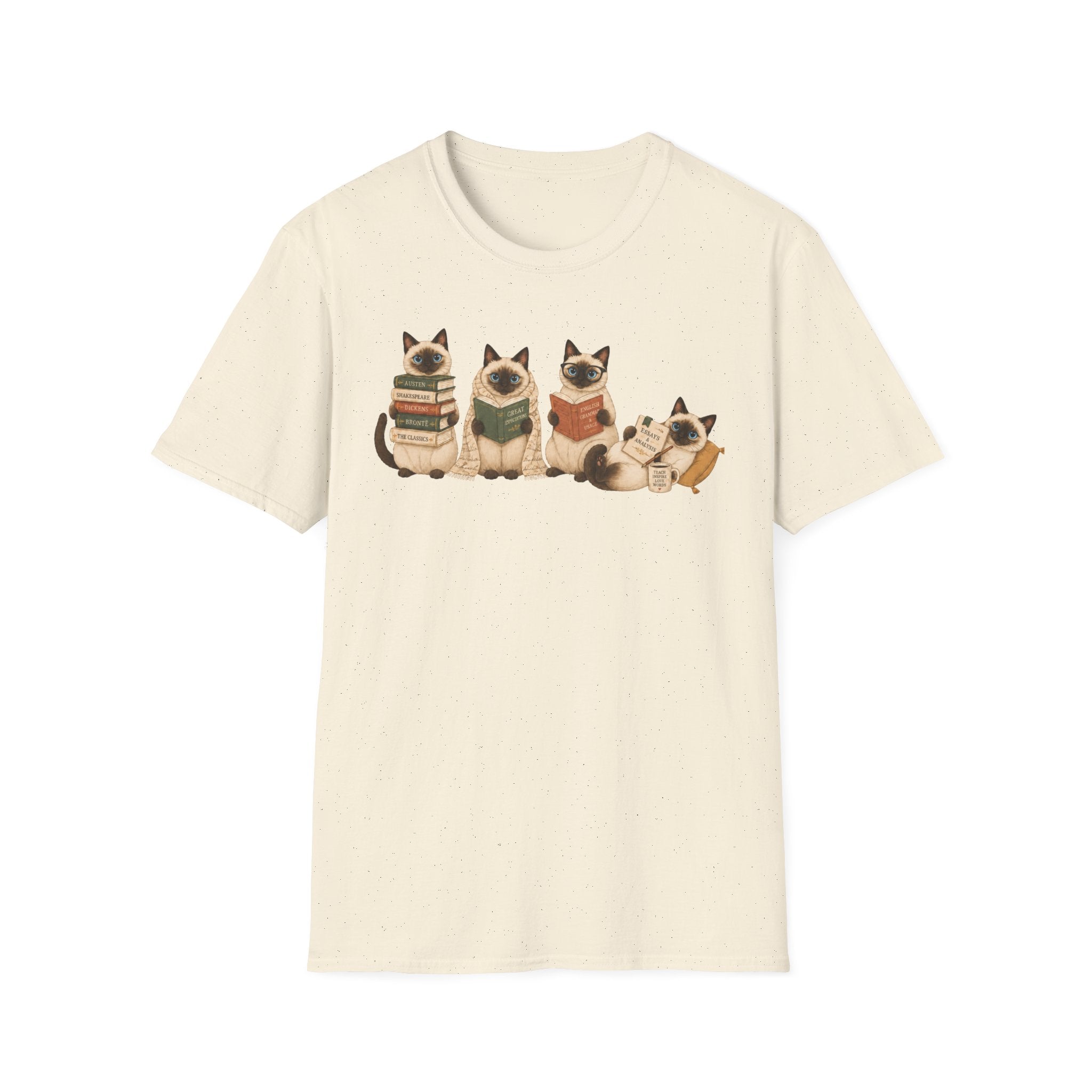 Siamese Cats Reading T-Shirt