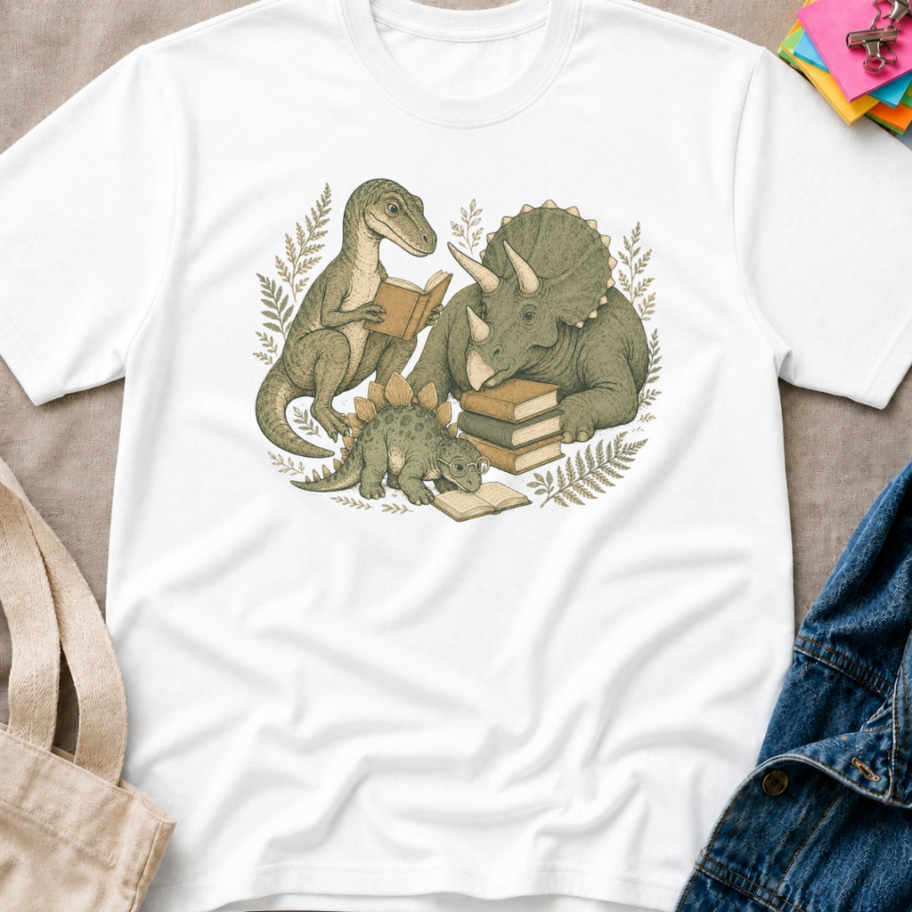Dinosaurs Reading T-Shirt