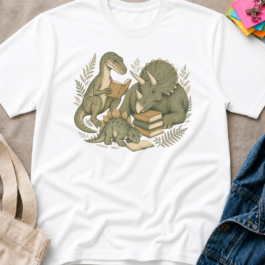 Dinosaurs Reading T-Shirt