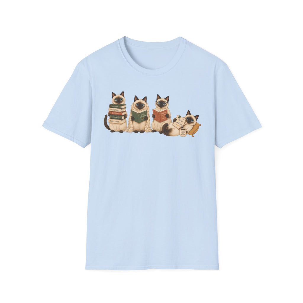 Siamese Cats Reading T-Shirt