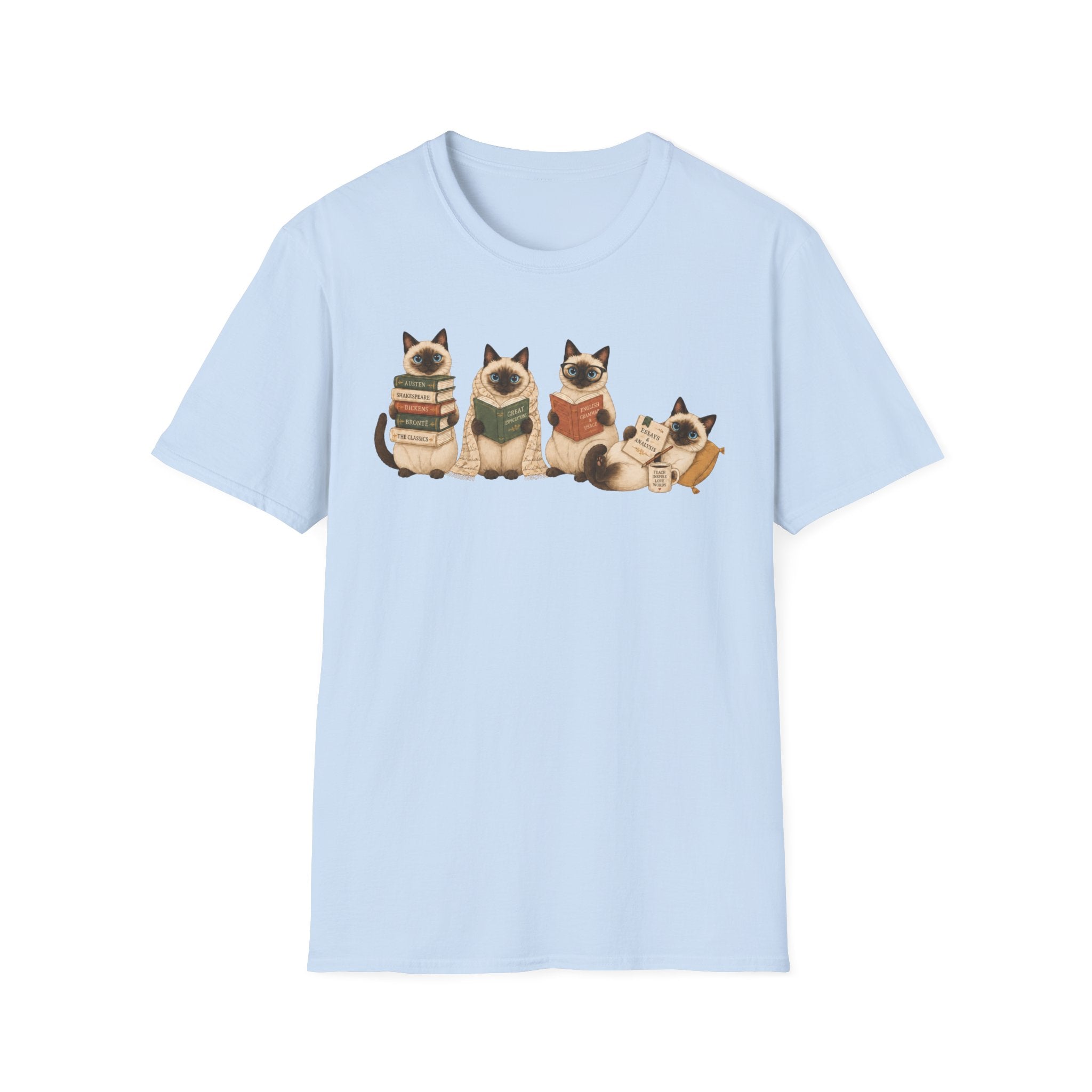 Siamese Cats Reading T-Shirt