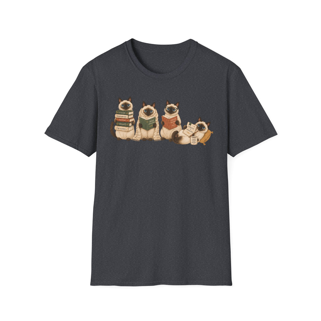 Siamese Cats Reading T-Shirt