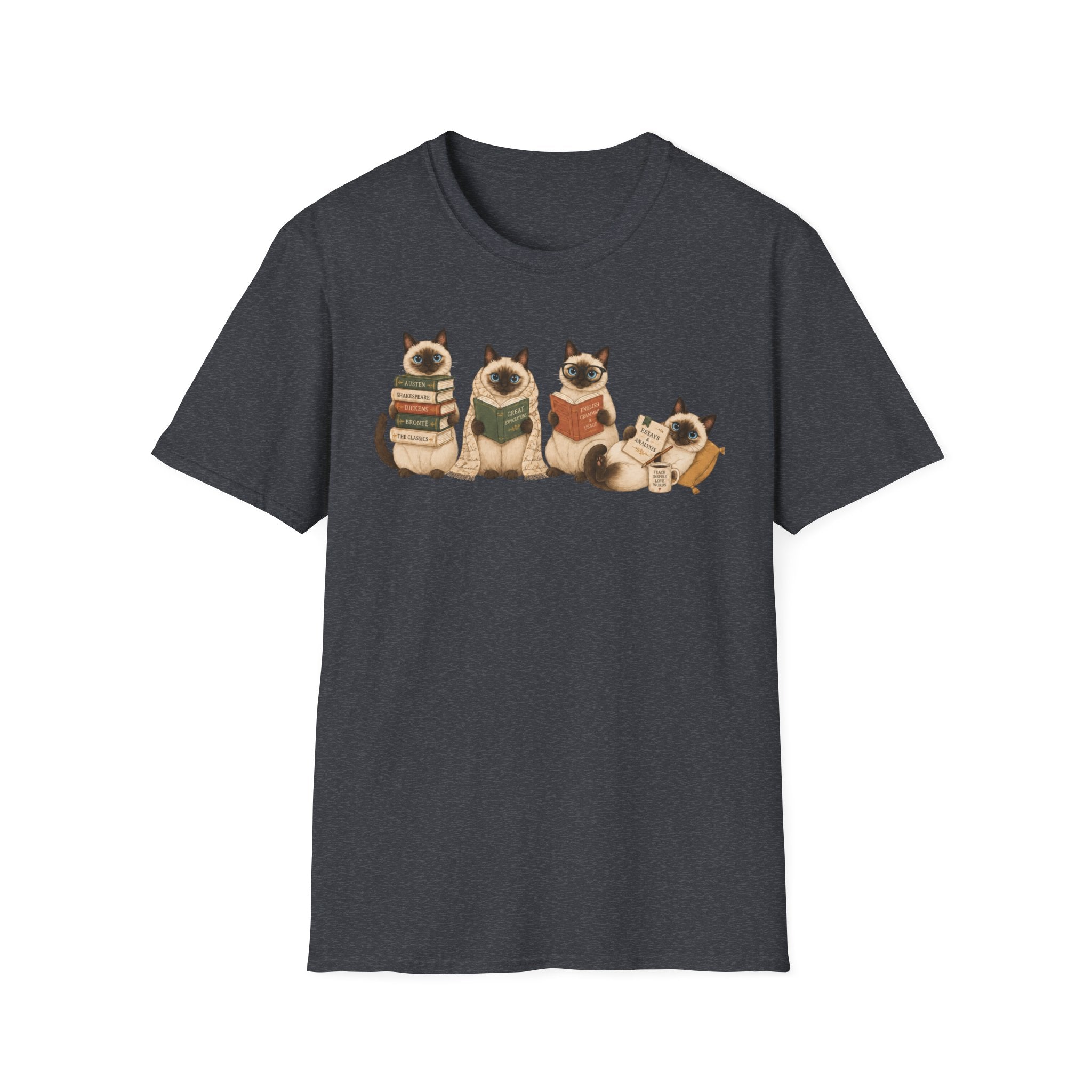 Siamese Cats Reading T-Shirt