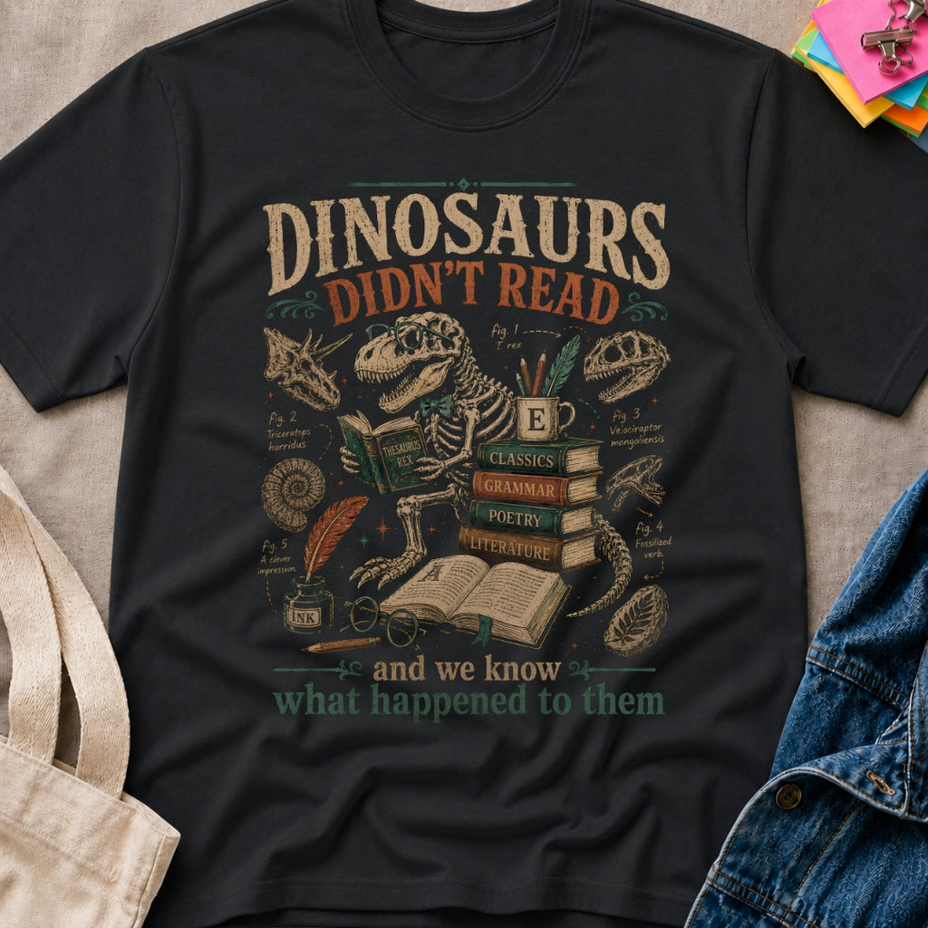 Dinosaurs Didn't Read T-Shirt